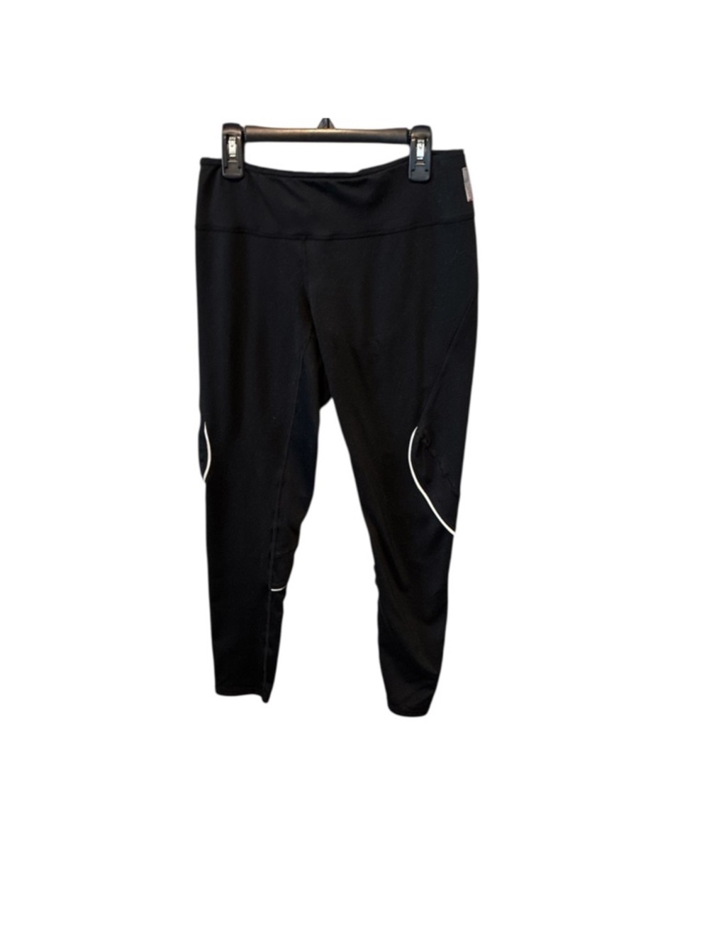 Zella Nordstrom Black Athletic Leggings with White Reflective Accents Small